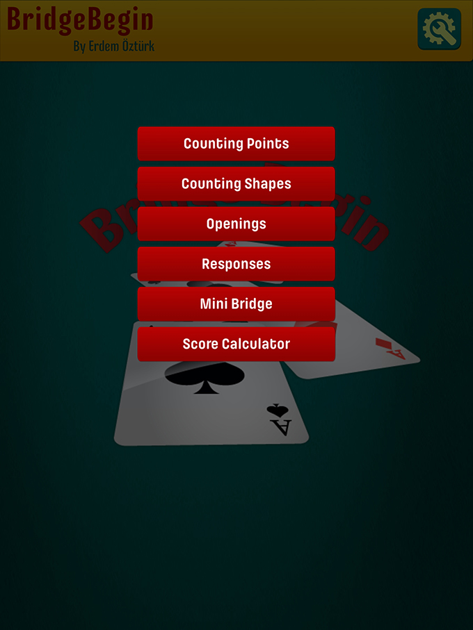 BridgeBegin game table screen