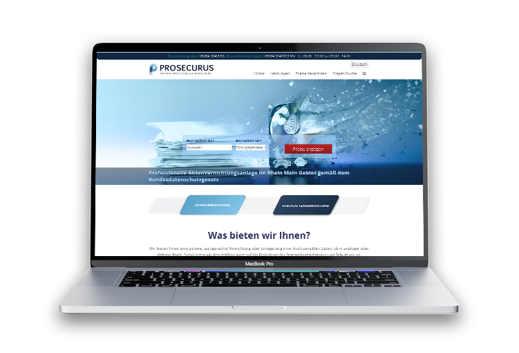 Prosecurus platform mockup