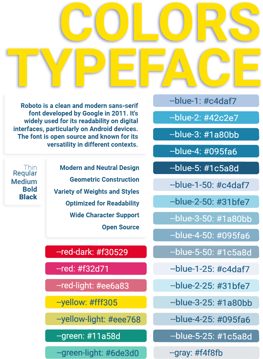 Rollsrein brand color palette mobile layout