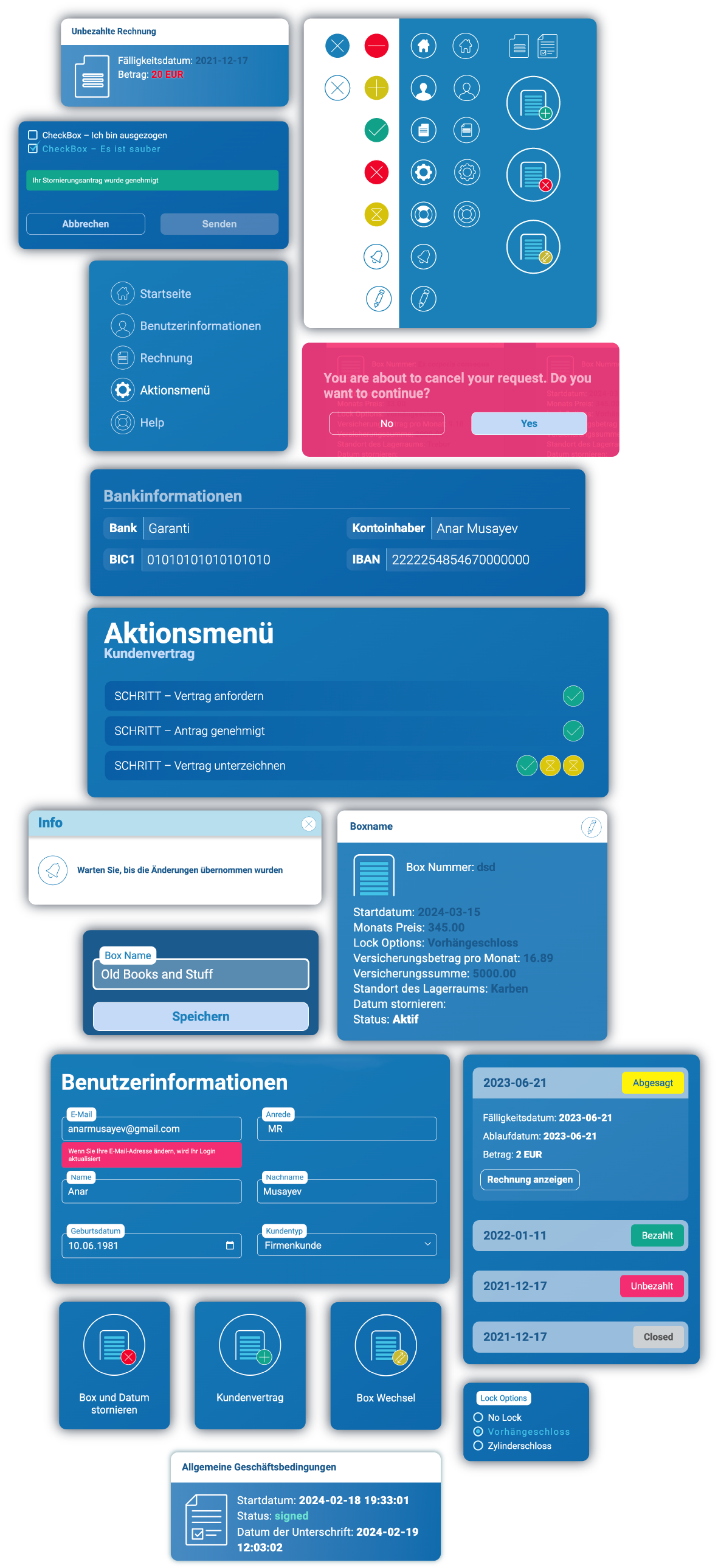 Rollsrein UI elements mobile grid