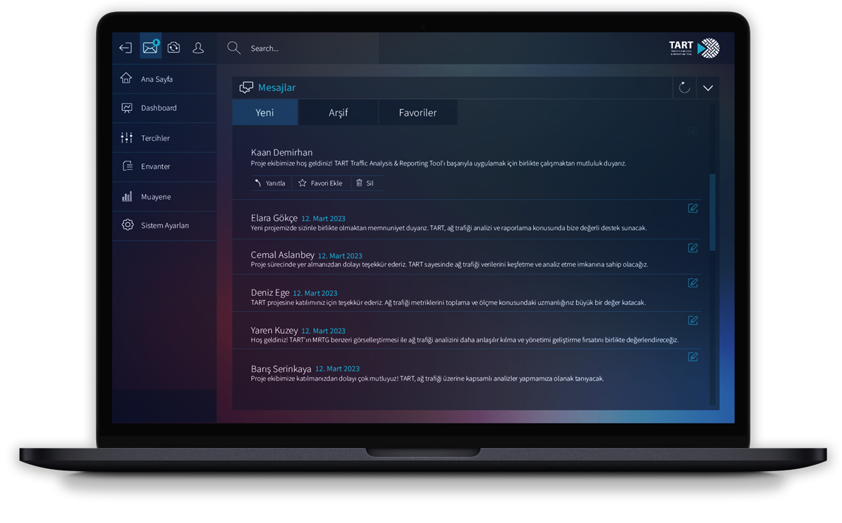 TART analytics dashboard on MacBook Pro