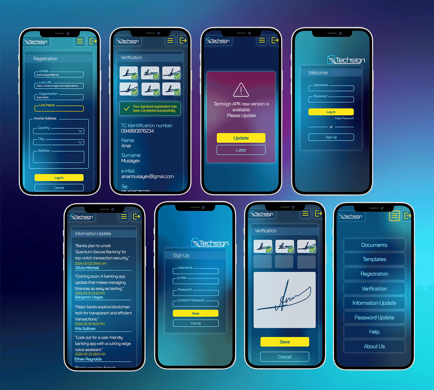 Techsign biometric signing workflow animation