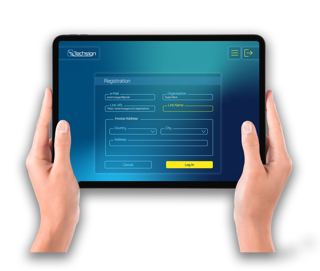 Techsign signature capture on tablet